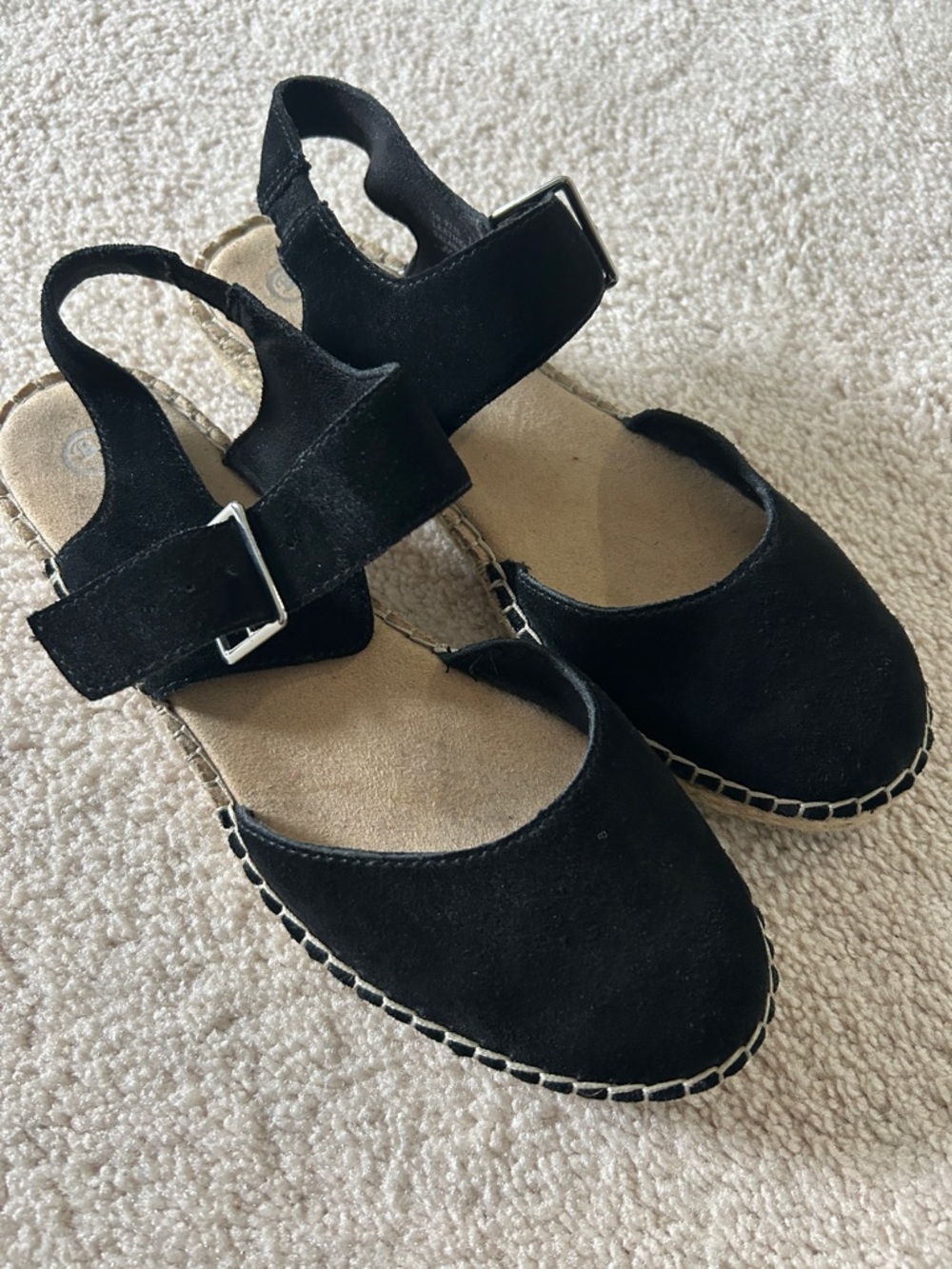 NEW WITHOUT BOX Bella Vita Black Women's Espadrille Slingback Sandals